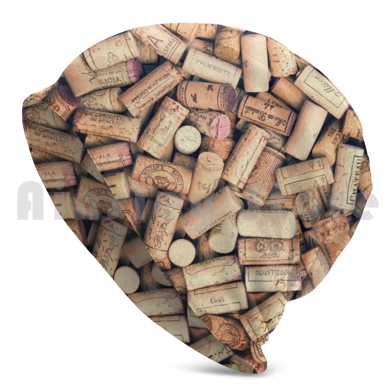 Wine Corks Beanies Pullover Cap Comfortable Wine Corks Collection Kitchen Cellar Stack Pile Many Background French