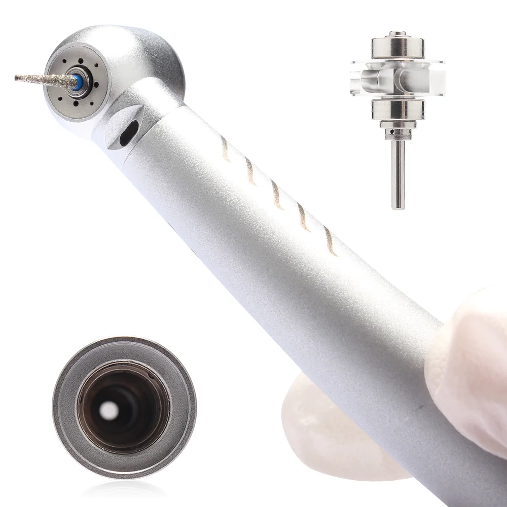 AI-K9000L High Speed Handpiece Big Head Push Button with Optic Fiber  Air Turbine Dental Tool Fit 2/4/6 Holes Quick Coupling