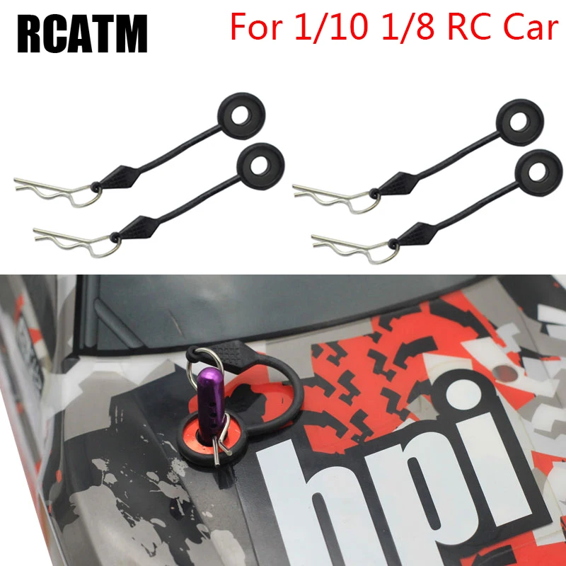 

4pcs Metal + Rubber Car Shell Fixed Body Buckle Lock for 1/10 1/8 RC Car TRX4 TRX6 SCX10 D90 D110 UDR REVO RC Drift Crawler