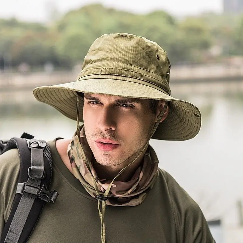 Sombrero de pescador Boonie, gorra de pescador, ala de caza, Safari, Verano