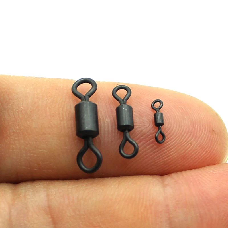 

40PCS Carp Fishing Tackle Fishing Micro Rolling Swivel Quick Change Ring Swivels Loop Swivels Carp Chod Running Rigs Accessories