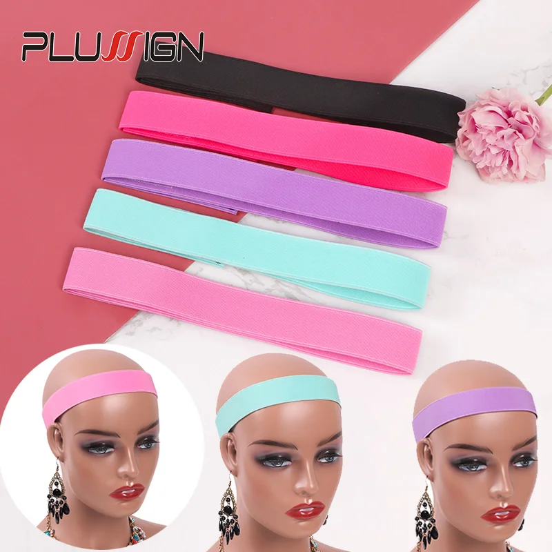 Plussign 1Pcs Edge Scarf To Lay Baby Hair Elastic Band For Wigs To Lay Edges Adjustable Edge Slayer 3Cm Colorful Bands