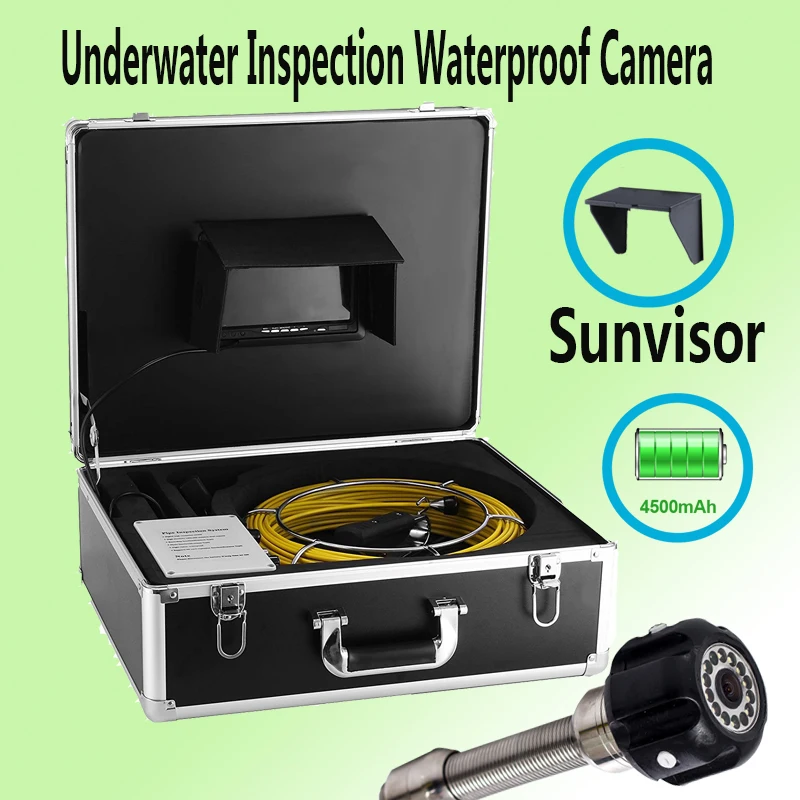 

20m High Quality Cable Underwater Pipe Endoscope Video Camera 23mm Lens 7Inch LCD Industrial Sewer Drain Inspection System