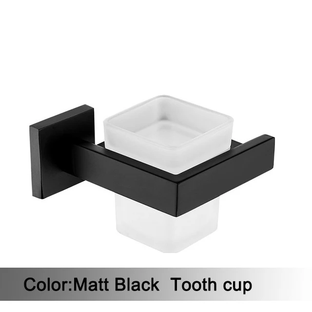 Zwarte Badkamer Hardware Set 304 Roestvrijstalen Handdoekrek Toiletpapierhouder Handdoekhouder Badkameraccessoires
