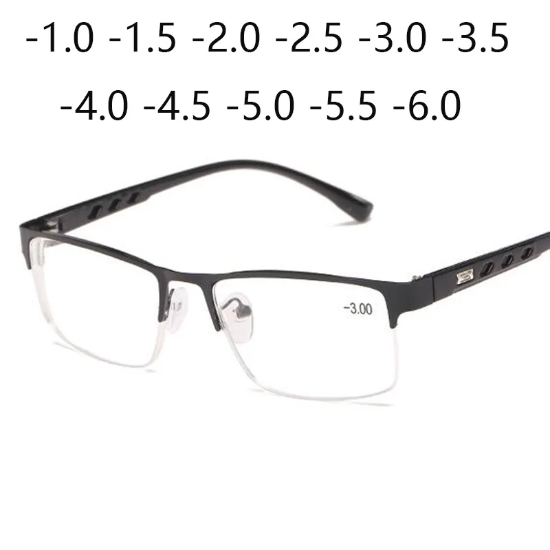 1 -1.5 -2 -2.5 -3 -3.5 -4 -4.5 -5 Finished Myopia Glasses Women Men Full Half Metal Frame Ultralight Students Short Sight