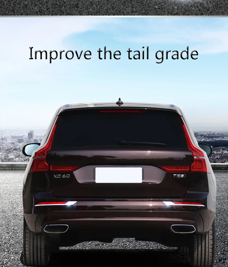 Chrom-Dekoration für Volvo XC60 2018-2026, dekorativer Glanzstreifen für die hintere Stoßstange, Edelstahl-Kofferraum-Zierleiste, Zubehör. – Detail 4