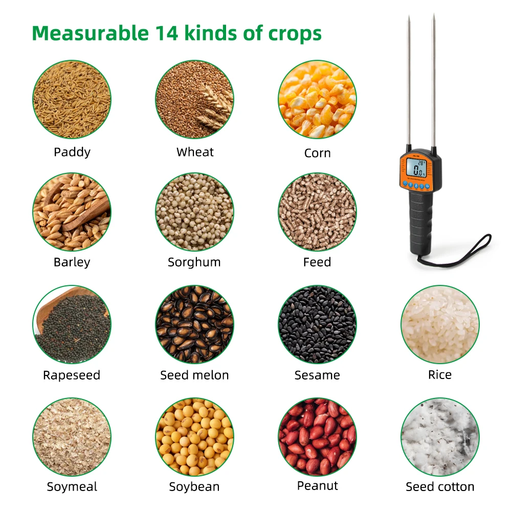 JGL-188 Humidimètre Numérique de Température D'humidité Testeur LCD Capteur De Métal Diffusion Vocale pour le Blé De Maïs Riz Farine De Haricot