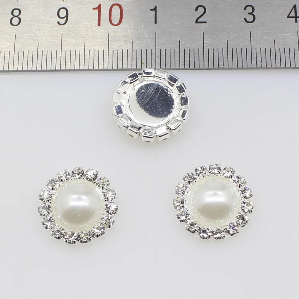 wholesale price 10 pieces 15mm Diy crystal white pearl wedding jewelry accessories rhinestone crafts exquisite produ