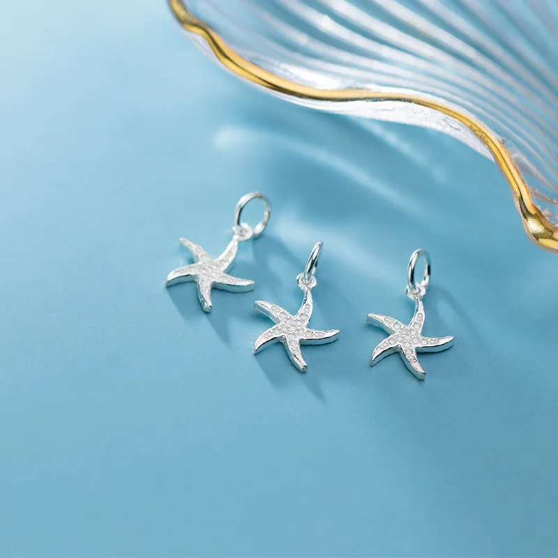 

1 шт., маленькие подвески в виде морской звезды из стерлингового серебра 925 пробы, украшения, браслеты, ожерелье, гипоаллергенные серебряные подвески, ювелирные изделия своими руками, подарок