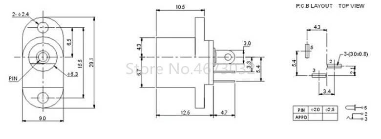 10Pcs DC017 DC Female Power Socket 5.5mm*2.1mm With Ear Screw Hole dc-017 DC Socket Adapter Connector Jack