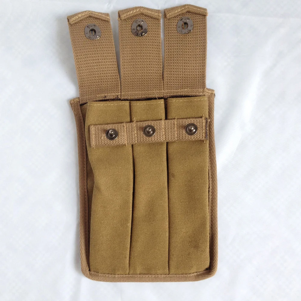 WWII WW2 UNS AMRY THOMPSON MAGAZIN 3 ZELLE 30 RUNDEN AMMO LEINWAND TASCHE POUCH