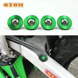 OTOM 4x Motorcycle Chain Slider Aluminum CNC Countersunk Head Bolt Washers Gasket Flat Fork Pad Screw For KAWASAKI KX250F KX450F