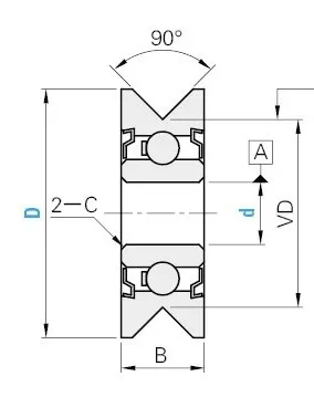 Cuscinetto guida a rulli con scanalatura a V sull'anello esterno A1001-ZZ V6000ZZ dimensioni 10 * 30 * 8mm strumenti per raddrizzare le ruote