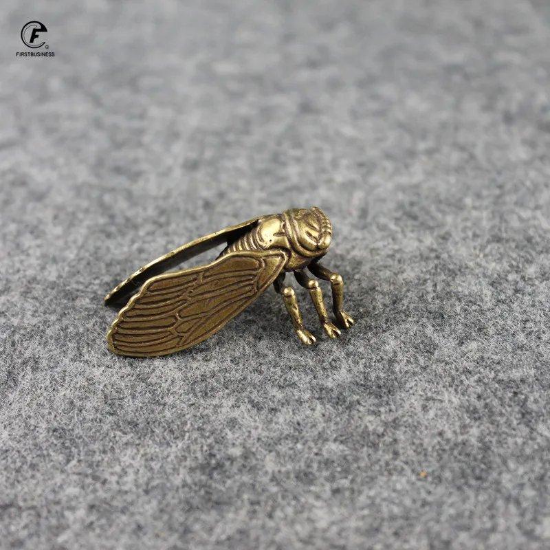 

Retro Brass Ccicada Statue Desktop Ornament Metal Cute Small Animal Figurines Miniatures Home Decoration Accessories