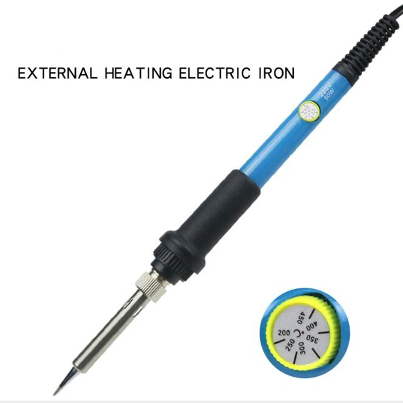 Blue 60W Adjustable Temperature Electric Soldering Iron Portable Welding Solder Station Heat Pencil