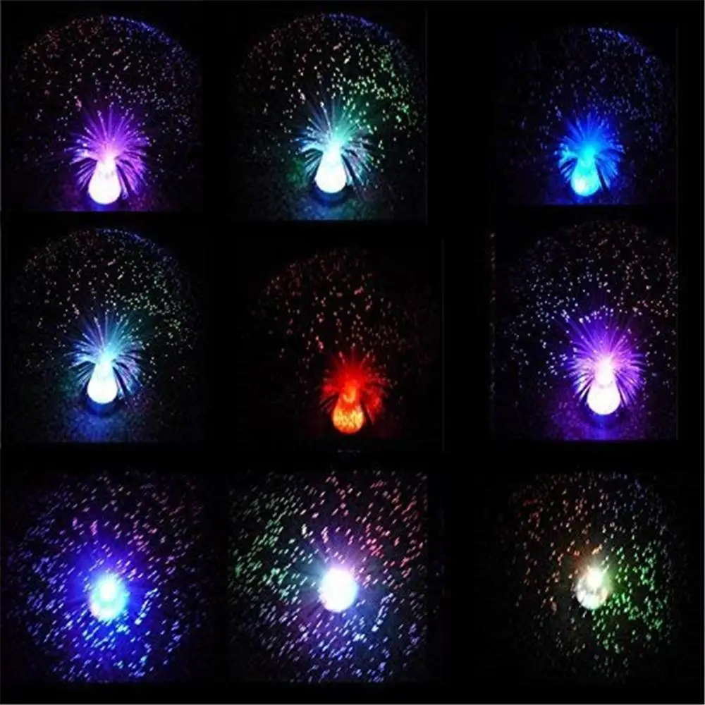 Novelty Autism Calming Relaxing LED Light Lamp Multi-color Fiber Optic Cube Color-changing Atmosphere Lamp