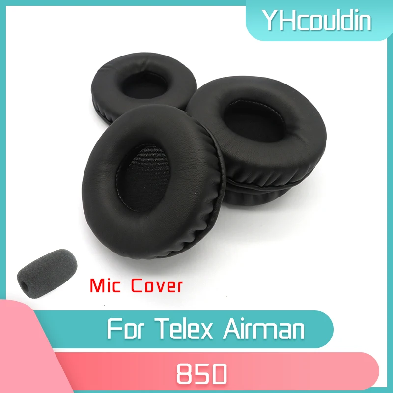 YHcouldin-almohadillas para auriculares Telex Airman 850, accesorios para micrófono, reemplazo de cuero arrugado