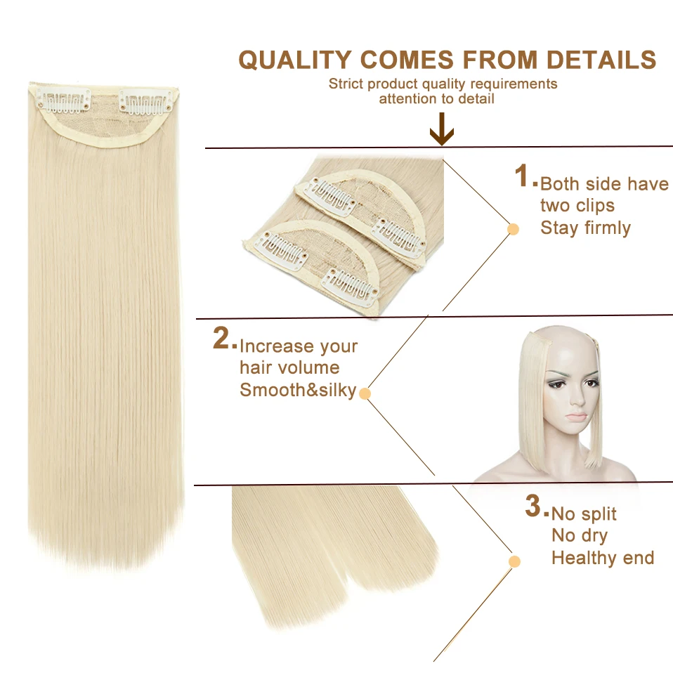 Benehair Synthetic 10 Inches Clip In Hair Extensions Straight Natural Clip In Hairpieces Ombre Short Hair Extension For Women