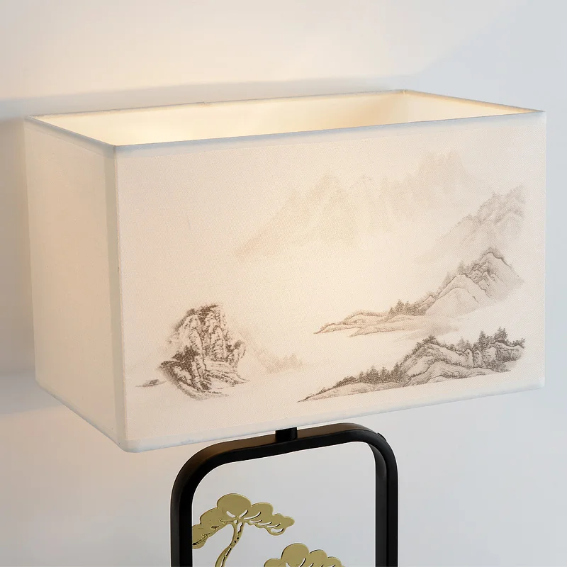 New chinesischen stil jahrgang eisen kunst Tisch Lampen Moderne kreative elegante stoff touch schalter lampe für nacht & foyer & studio GMF008