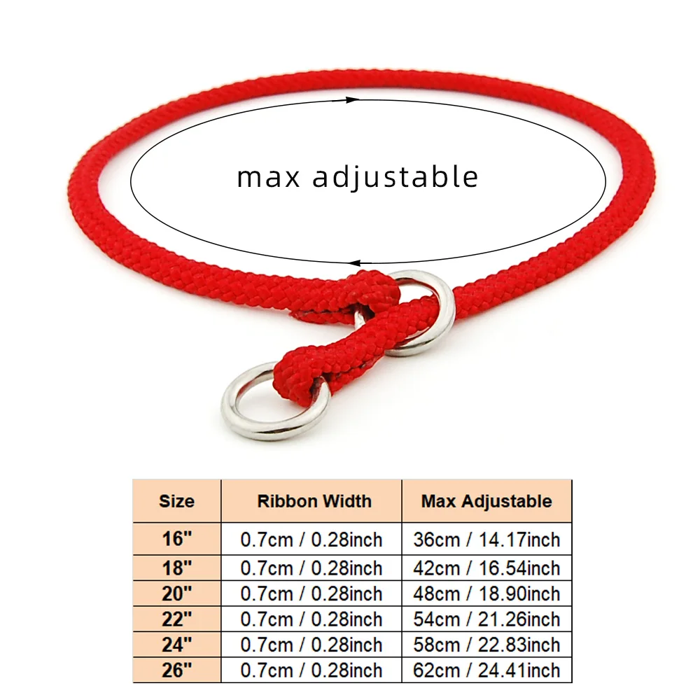 Dog  Pinch Collar Pet Adjustable Knitting Nylon Collar with Control Buckle Necklace for Small Medium Large dogs Pet Supplies