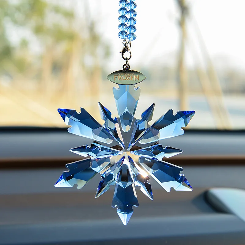 10 Colors Exquisite Crystal Snowflakes Car Pendant Transparent Decor Ornament Sun Catcher Snowflake Hanging Trim Christmas Gift