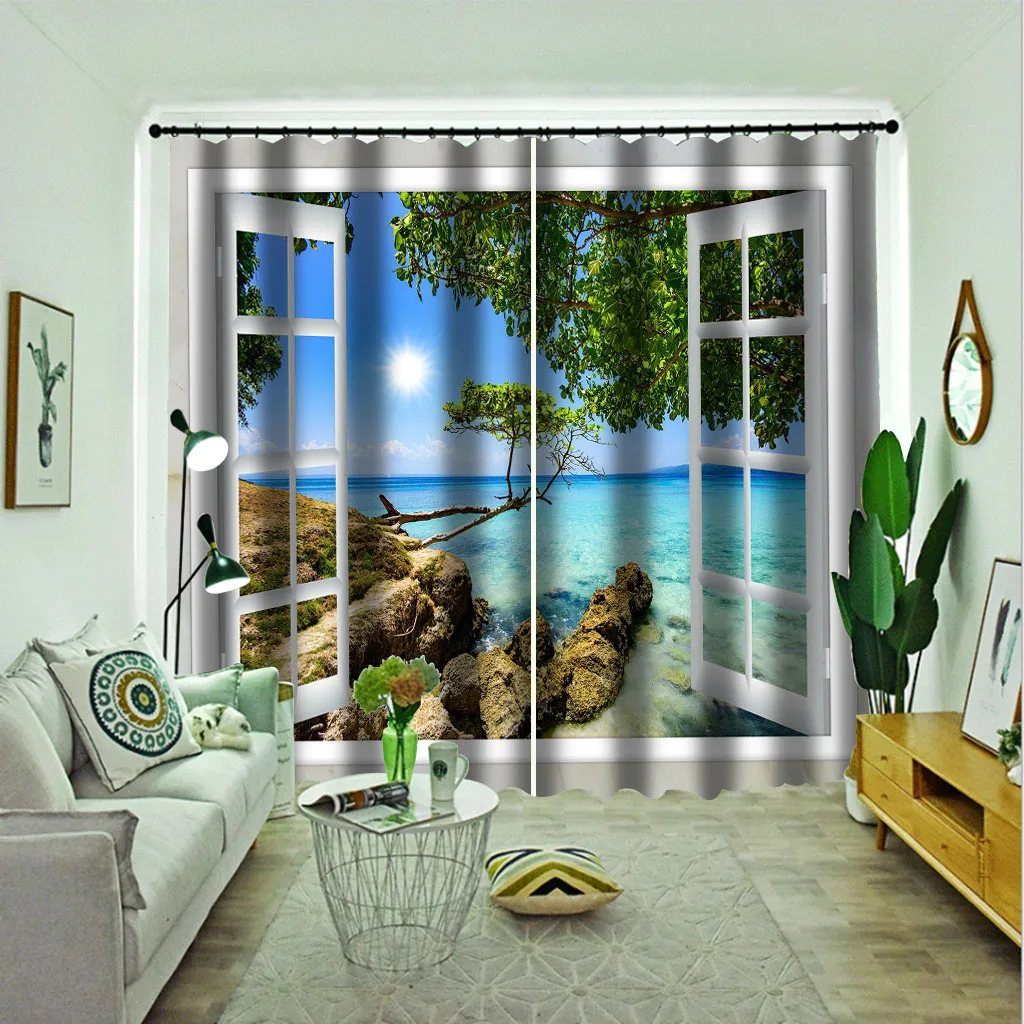 

Custom 3d window curtains 3D Window Curtains For Living Room Bedroom Customized size Decoration curtains