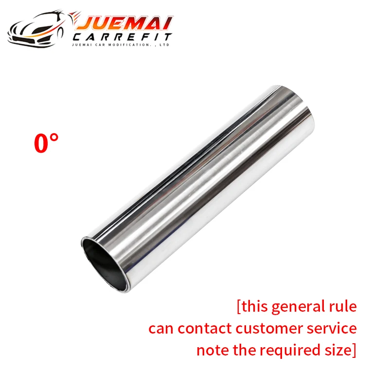 

JUEMAI Car Modified Exhaust Pipe 304 Stainless Steel 0/180 Degree Thick 1.5mm Tube Straight Connector Welding Accessory Material