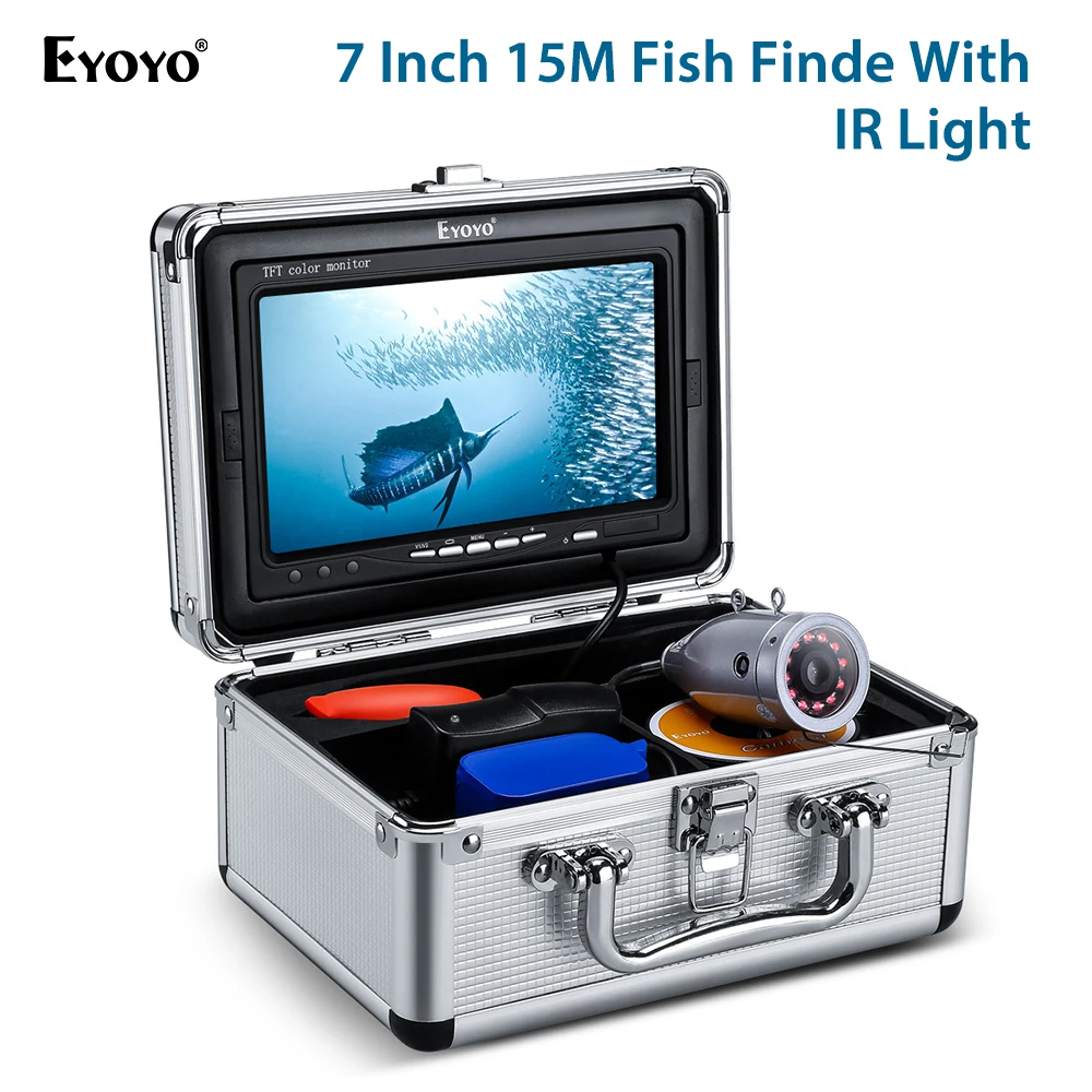 

Eyoyo EF07 Underwater Fishing Camera 7" Inch 15M 1000TVL Fishfinder 12pcs Infrared Lamps Video Fish Finder For Ice/Sea fishing