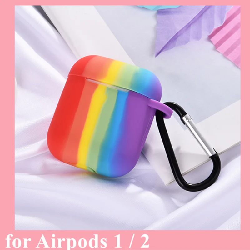 Rainbow Silicone Cover Case For apple Airpods 3 Pro Case sticker Case for airpod 1 2 3 For Air Pods Accessories