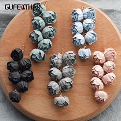 GUFEATHER M840,jewelry accessories,diy pendants,ear chain,flower shape,charms,hand made,jewelry making,diy earrings,6pcs/lot