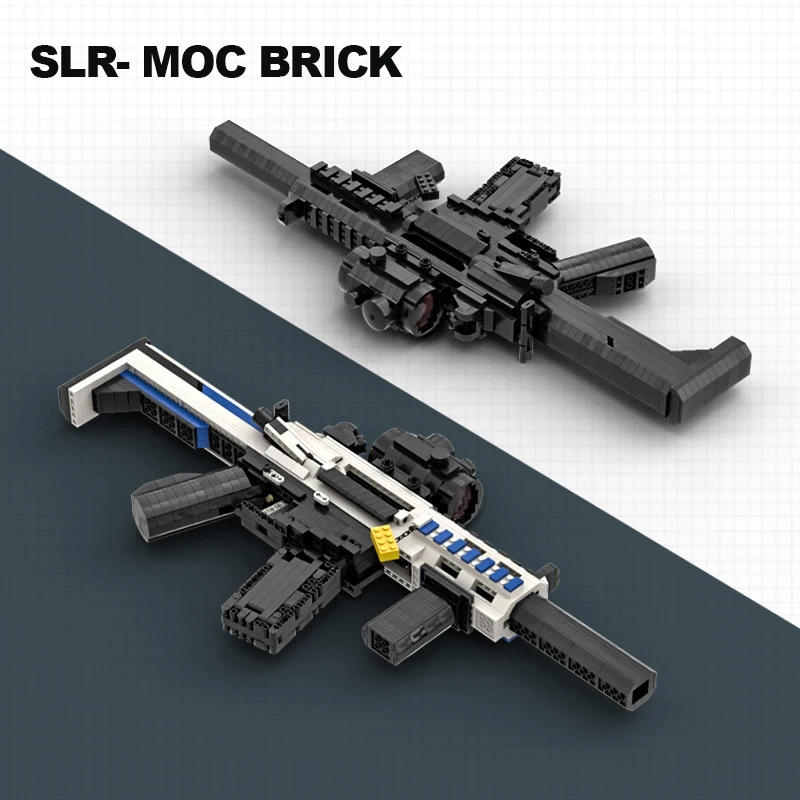 1300pcs Can Shoot Block Gun SLR Assault Rifle Military WW2 Model Army SWAT Building Blocks Model Toys For Children Kids Gifts