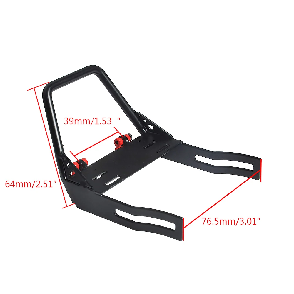 YEAHRUN Metal Front Bumper with Shackles for Axial SCX10 II 90046 TRX4 1/10 RC Crawler Car Model Upgrade Parts