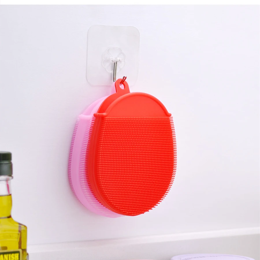 Silicone Dishwash Brush Dish Bowl Cleaning Brush Multifunction Scouring Pad Pot Pan Wash Brushes Kitchen Cleaner Washing Tool