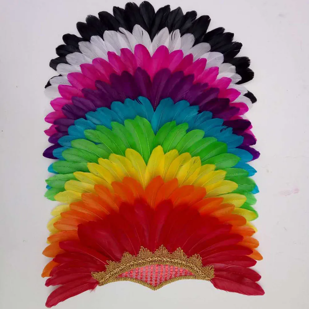 

Adult Big Feather Headpiece Headband for Mardi Gras Masquerade Crown Headdress Costume Fancy Party Wedding Decoration Easter