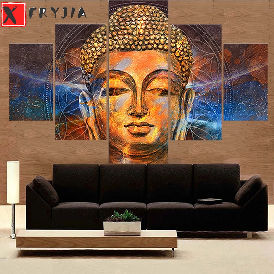 

Diamond Painting abstract art religious buddha statue 5d Cross Stitch Diamond Embroidery Mosaic Gift Home Decor Picture 5pcs