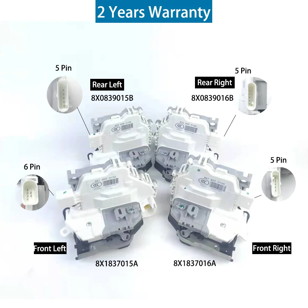 Door Lock Actuator 8X1837015A/C 8X1837016A/C 8X0839015E/B 8X0839016E/B 8KD837015C/H 8KD837016C/H For AUDI A4 RS4 Q5 RS5 7