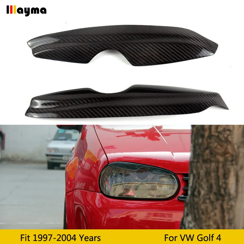 For VW Golf 4 GTI R32 1997 - 2004 Carbon fiber headlight covers eyelid MK4 Fiber glass FRP primer front lamp eyebrow sticker