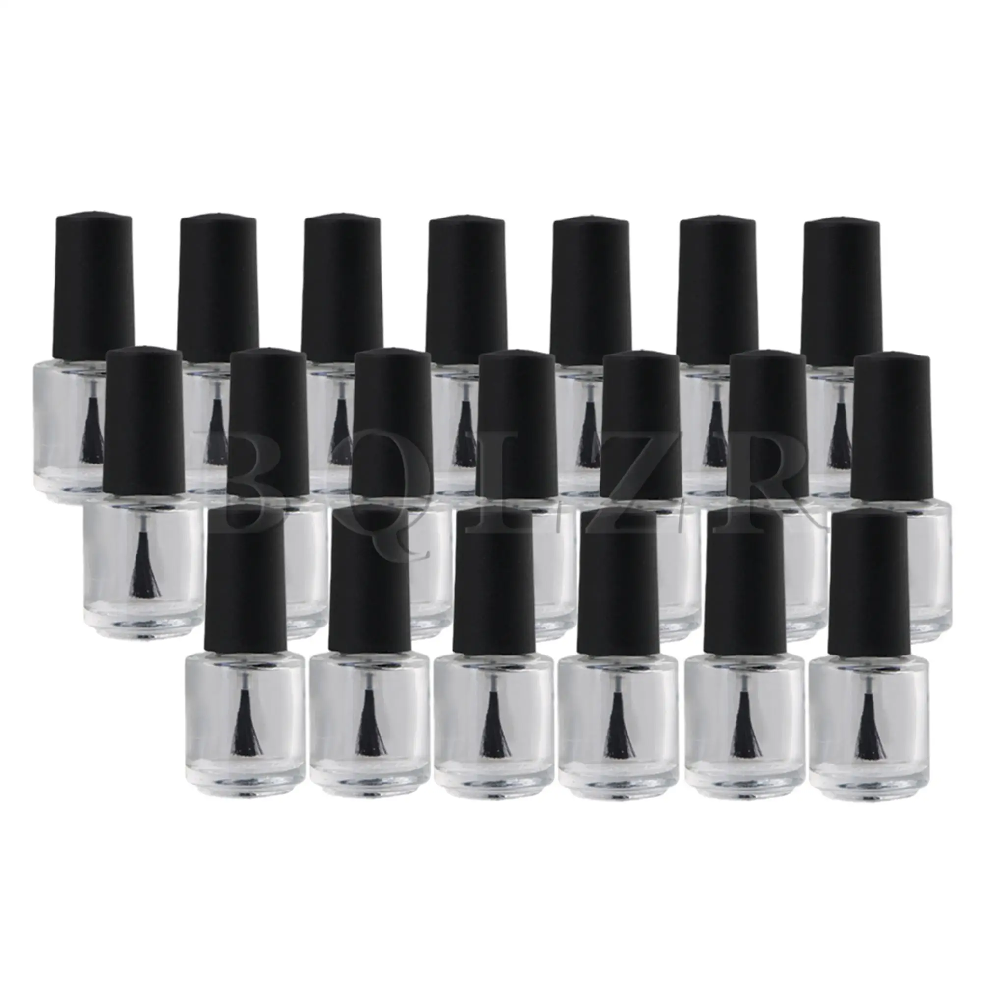 

BQLZR 20 Pieces 5ML Black Transparent Round Empty Nail Polish Container Makeup Tools