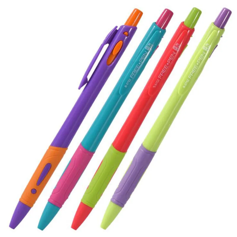 4 Pieces/Set Of Creative Beat Plastic Ballpoint Pen Office Simple Exclamation Mark Color Oily Blue Refill 0.7 Mm