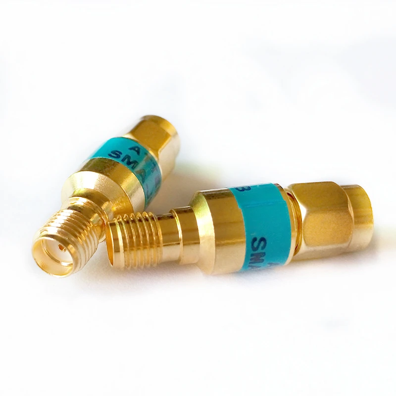 Atenuador RF Coaxial SMA macho a hembra, 1 piezas, 2W, 1/2/3/5/6/10/15/30db, conectores fijos SMA chapados en oro