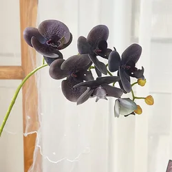 New Black Grey orchid branch living room decoration artificial flowers real touch plastic house decor mom gifts