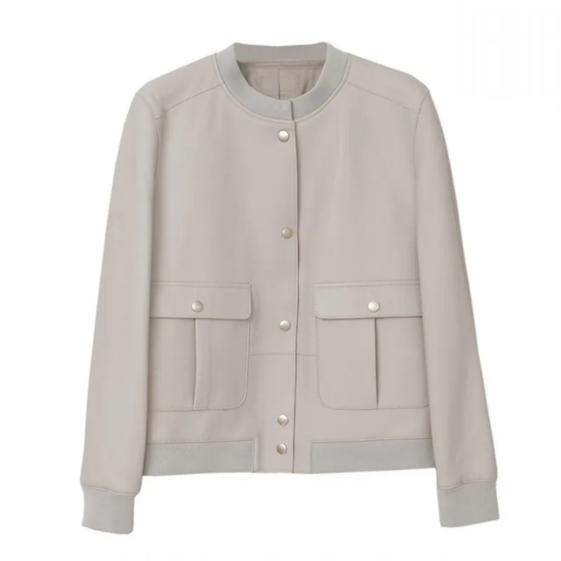 Veste ample à col rond pour femme, vêtement d'extérieur élégant et décontracté, simple boutonnage, de Style coréen, à la mode, pour le bureau, automne