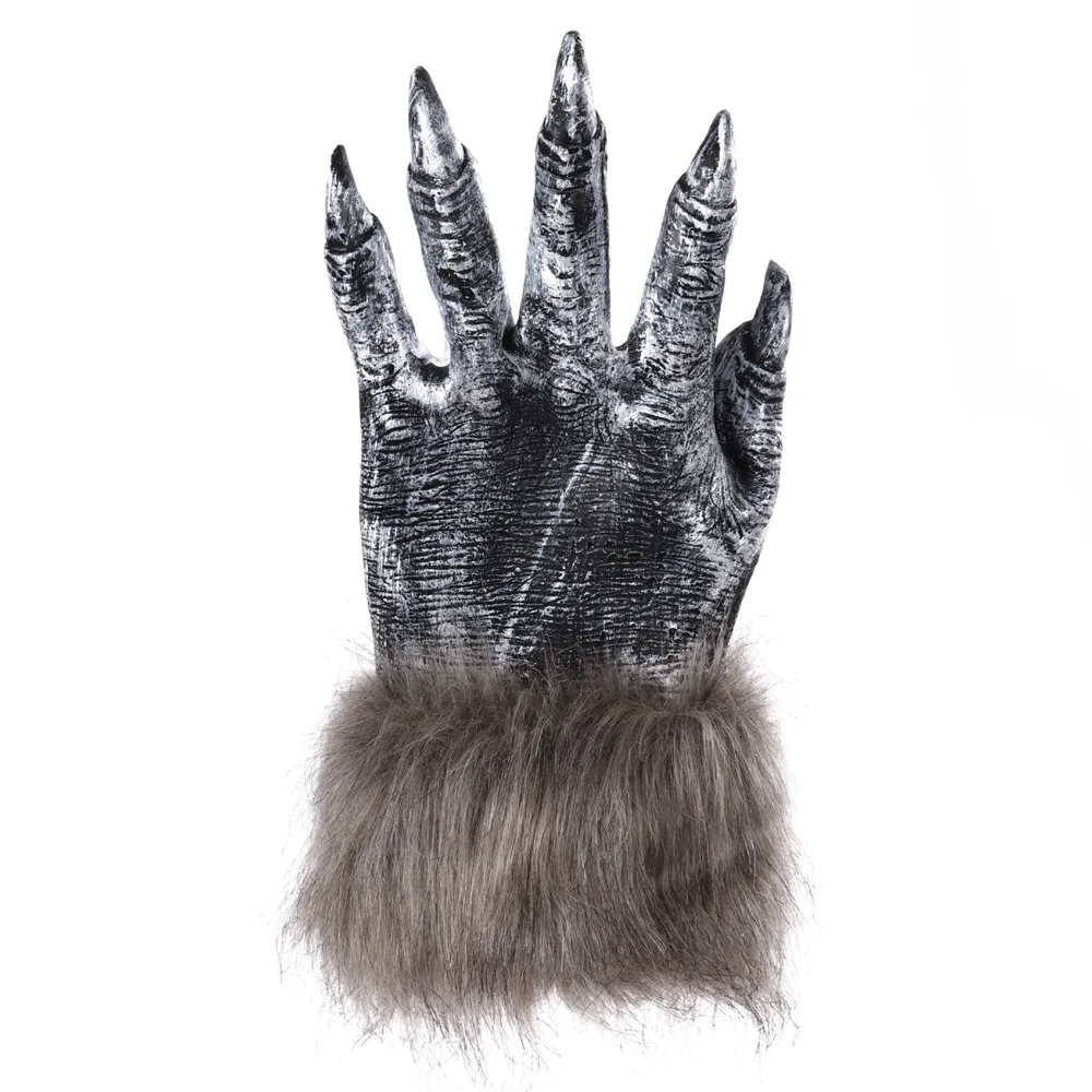 Roleparty Gloves Gift Cosplay Halloween Werewolf Ghost Festival Hairy Beast  Simulation Wolf Claw  Drop Shipping