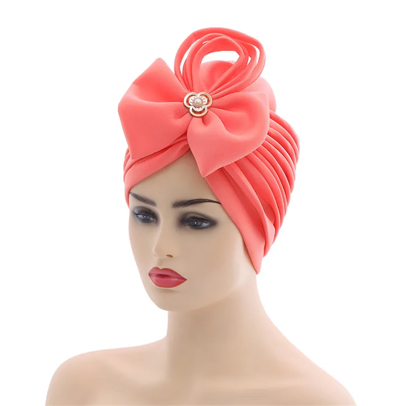 Handgemachte nigerianische Hochzeit Gele afrikanische Auto Gele Headtie muslimische Turban Kappe arabische Indien Hut weibliche Kopf Wraps Turbante Mujer – Detail 1