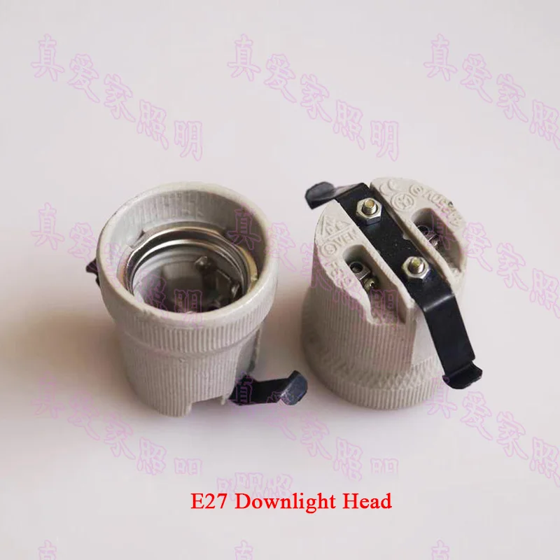 Durable High Temperature E27 Ceramic Lamp Base E27 Screw Mouth Aging Lamp Holder Horn-Type LED Light Socket for DIY Desk Lamp