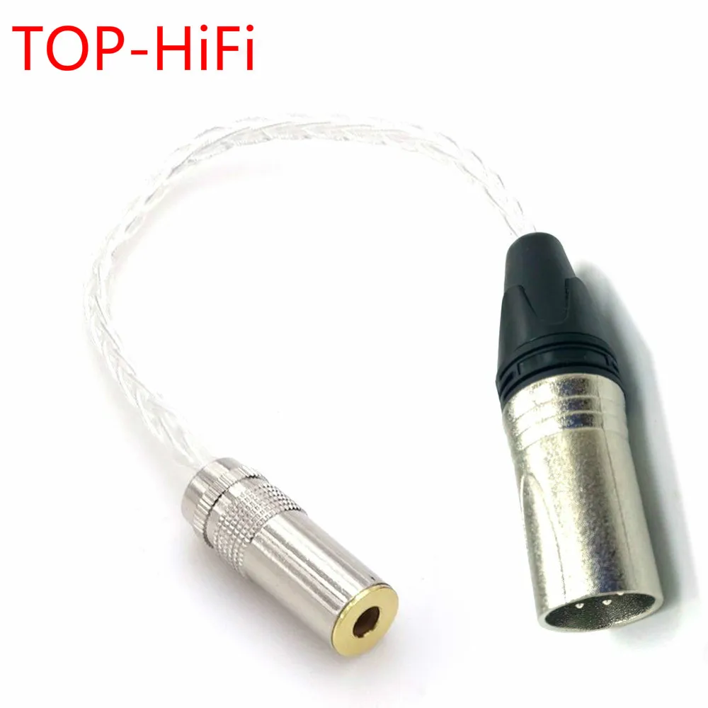HiFi 8 CORE 7N OCC SILVER PLATED 4Pin XLR Male to 4.4mm Female Audio Adapter for Sony Headphone Cable