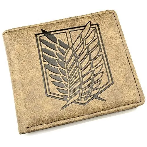 PU Leather Wallet Purse Attack on Titan Shingeki no Kyojin Recon Corps Cosplay collection model toy