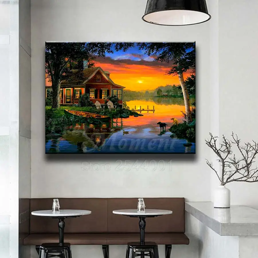 Ever Moment Diamond Painting Nature Scenic Landscape Paint By Diamond Wall Art Decoration Handmade Beads Art Crafts ASF2280