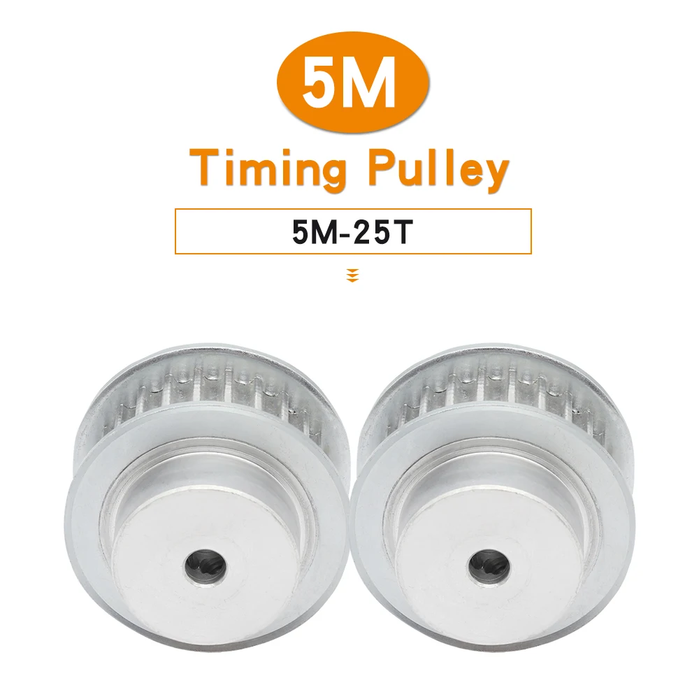 HTD5M-25T Timing Pulley Bore 6/6.35/8/10/12/12.7/14/15/16/17/19/20 mm Aluminium Alloy Belt Pulley For Width 15/20 mm Timing Belt