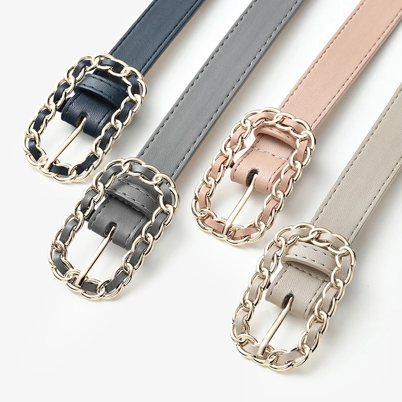 Belt Designer High Quality New Fashion Strap Twist Buckle PU Women Belt Dress Suit Jeans Accessories Belts For Women